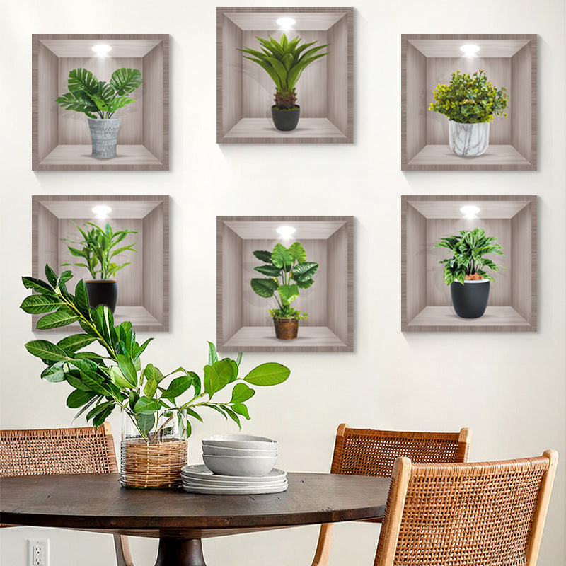 Stylish green plant wall art sticker 9