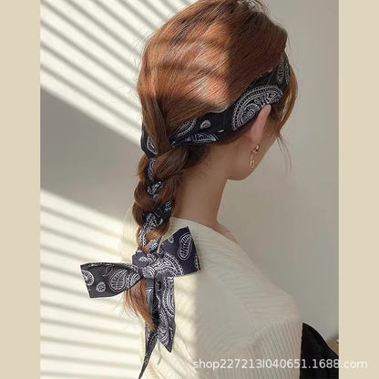 Vintage floral hair scarf headband