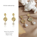 59#925 Silver Needle Earrings Pair