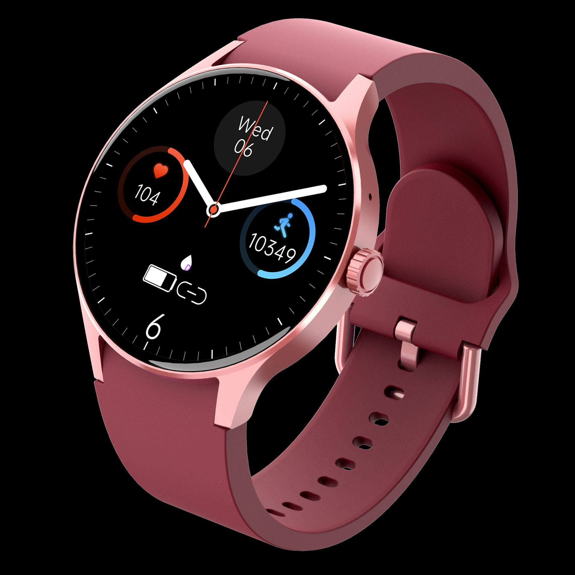 Fashionable smart fitness watch in pink