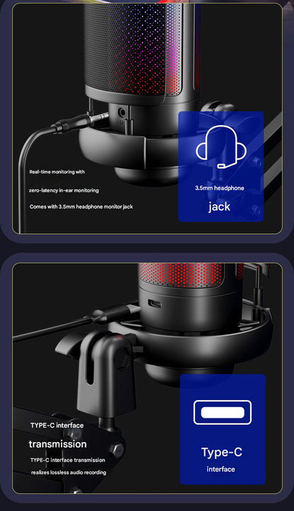 Multiple angle view of condenser microphone