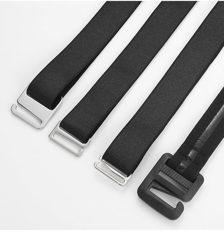 Shirt stay belt in black elastic fabric