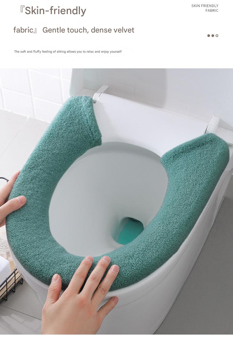Extra thick toilet seat cover in dark green