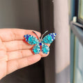 XZ0567-5 Rhinestone Butterfly Brooch - Blue