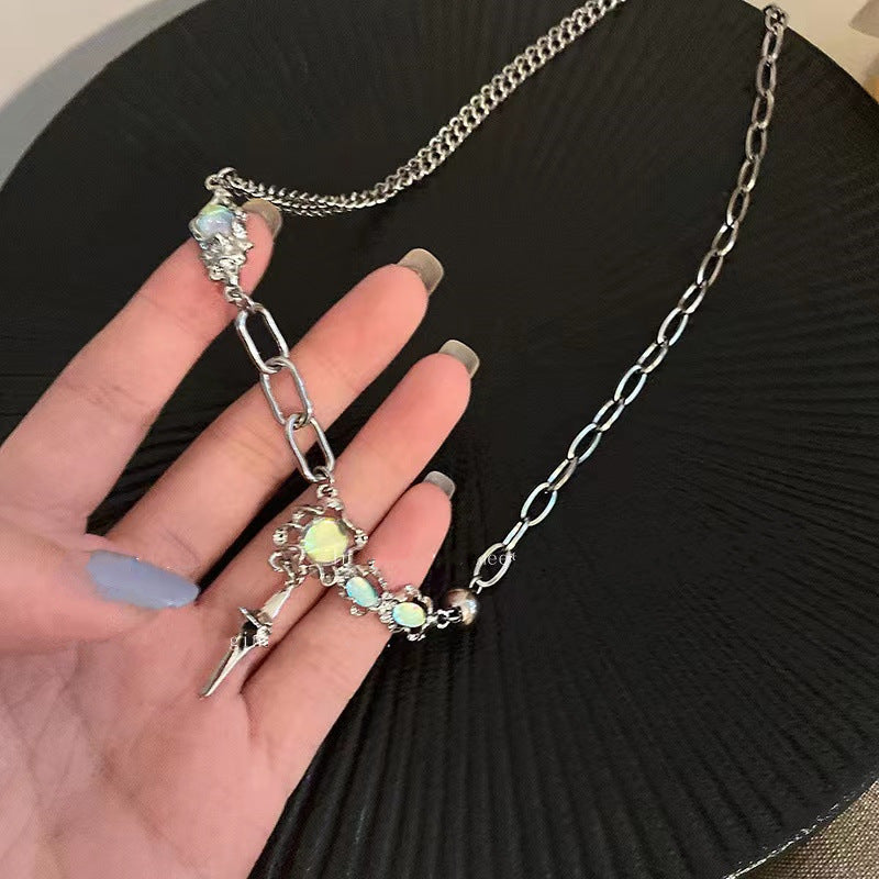 Moonstone cross necklace styled with summer outfits