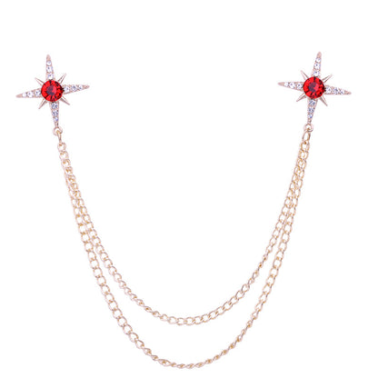 Elegant star brooch with white crystals