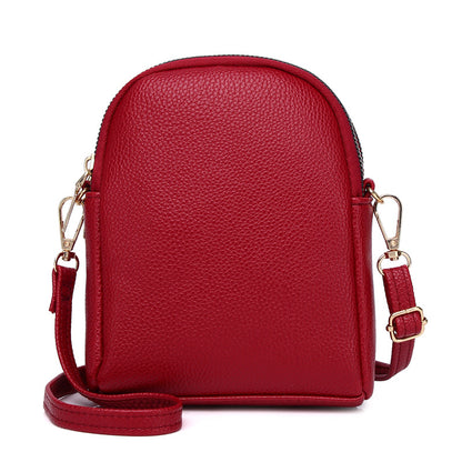 Chic Color-Block Mini Round Bag open zippers