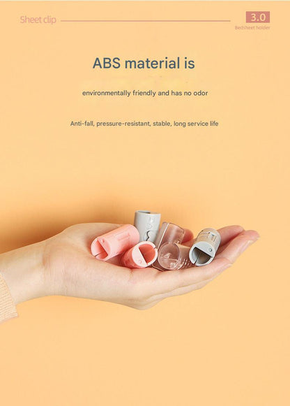 Non-slip bed sheet fastener in bedroom setting image