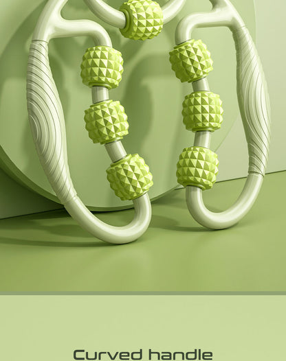 Leg massager on yoga mat