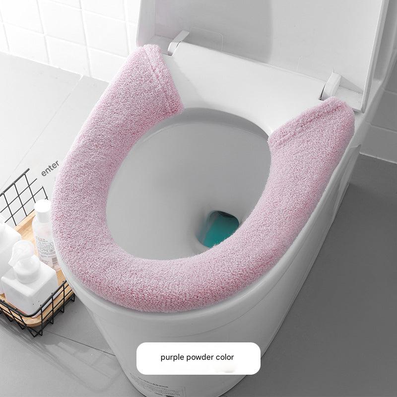 Extra thick toilet seat cover in purple pink