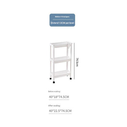 Adjustable storage rack in kitchen