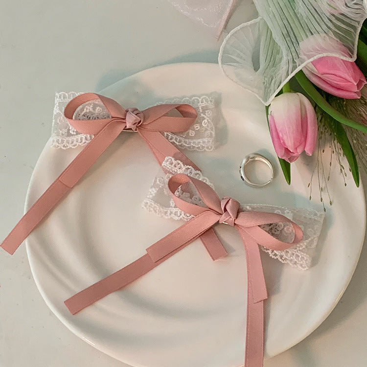 Cute white bow hair clip for kids