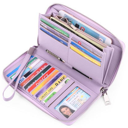 RFID wallet for women in deep blue
