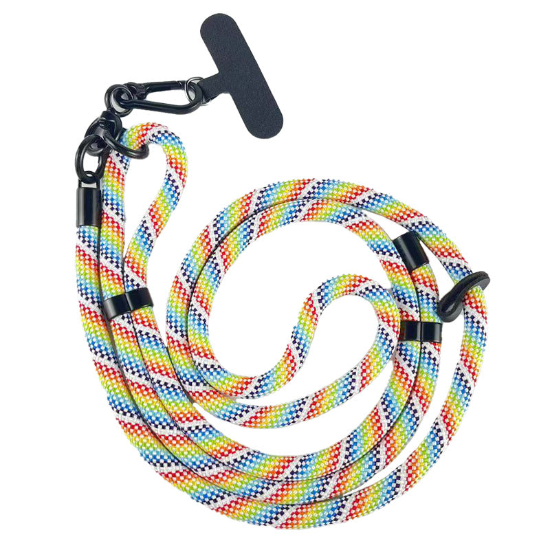 Adjustable woven phone strap in blue