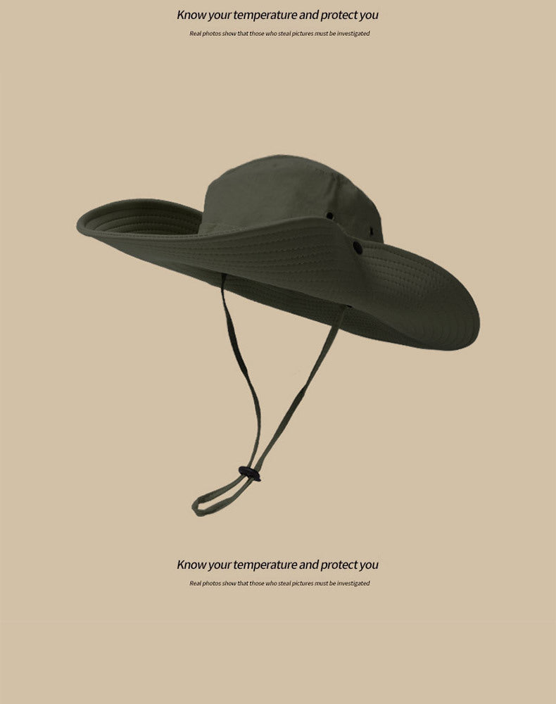 Green outdoor hat for camping
