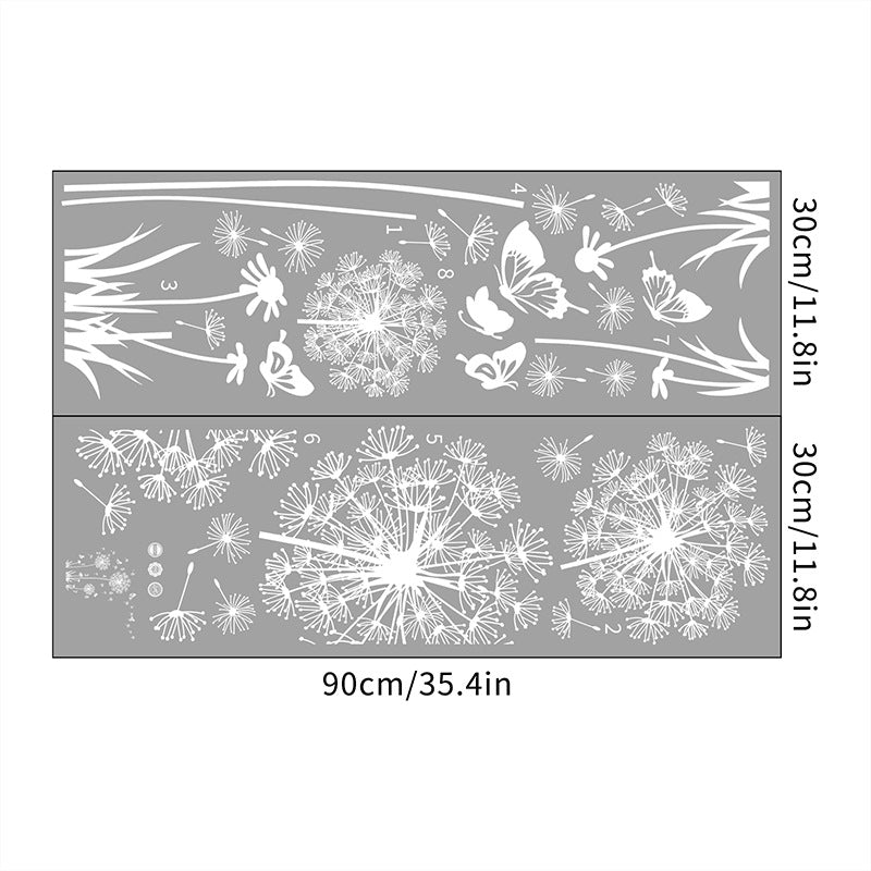 Dandelion wall sticker on white wall