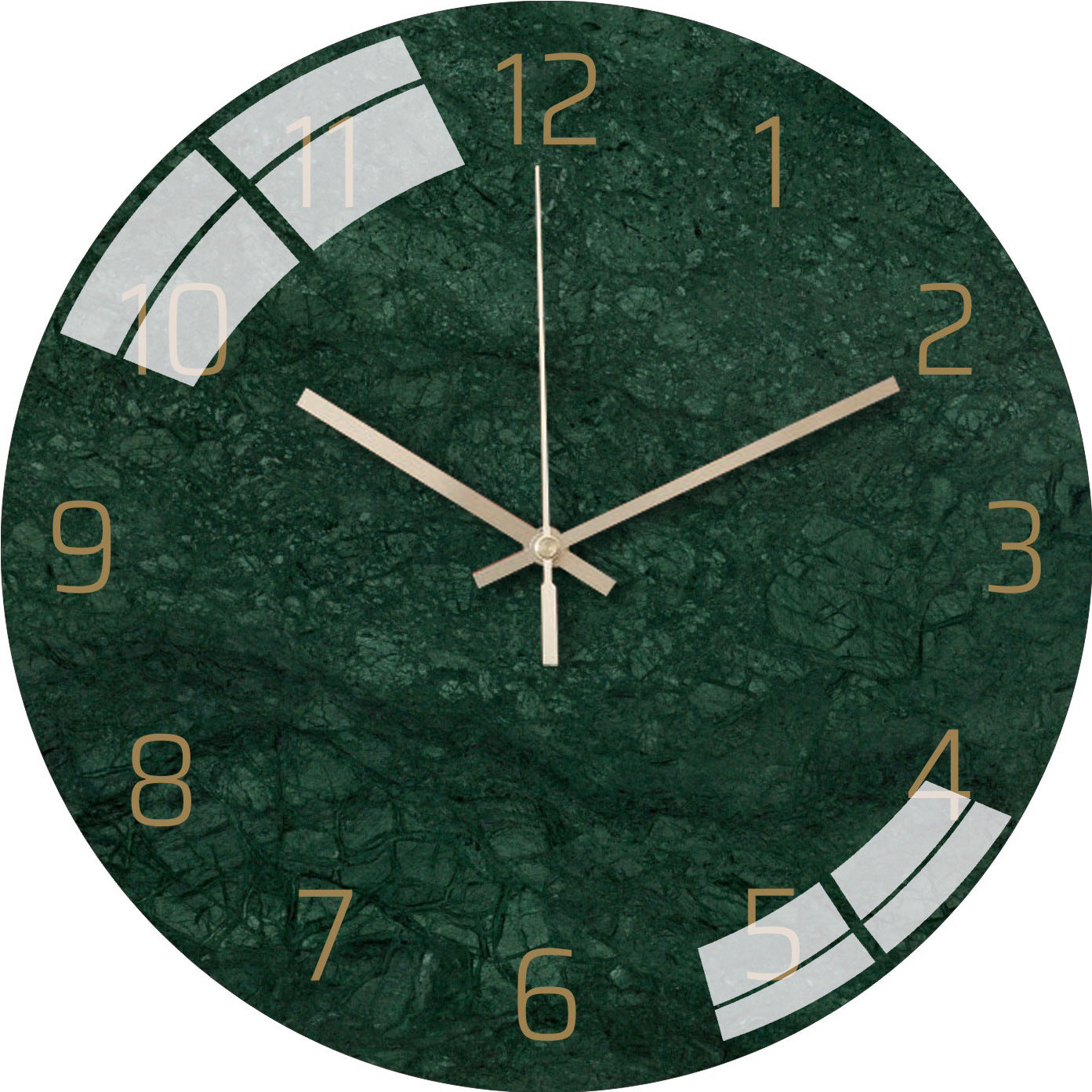 Stylish glass wall clock on the wall
