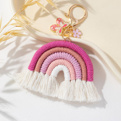Vibrant Multi-Color Butterfly Flower Keychain Pendant Image 4