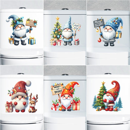 Cute Christmas toilet sticker image