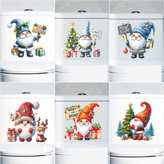 Cute Christmas toilet sticker image
