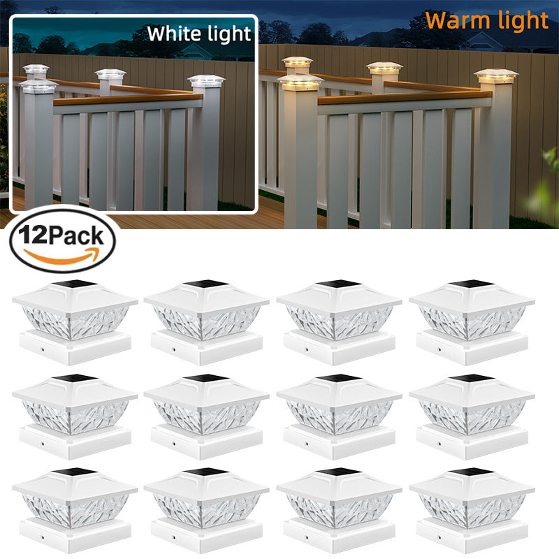 Outdoor solar garden pillar light with LED