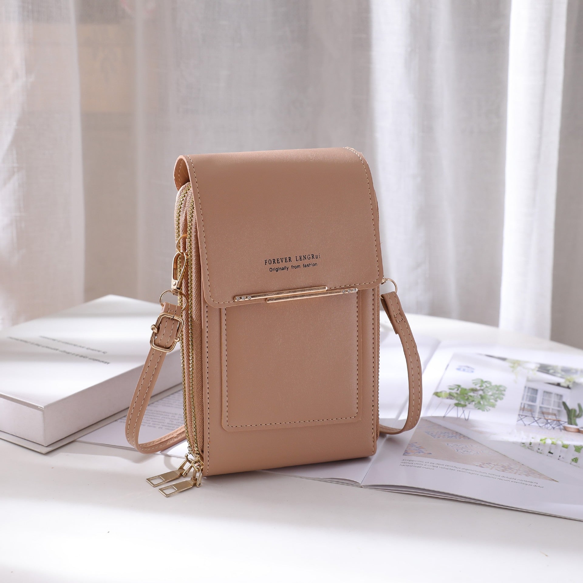 Khaki versatile women's bag