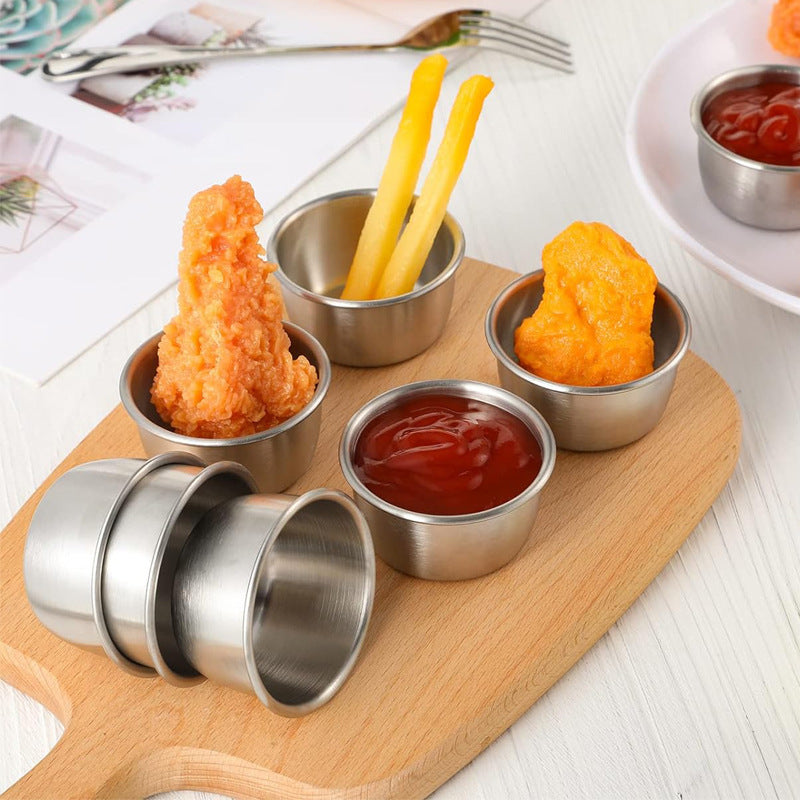 Stainless steel sauce cup with lid - image 1