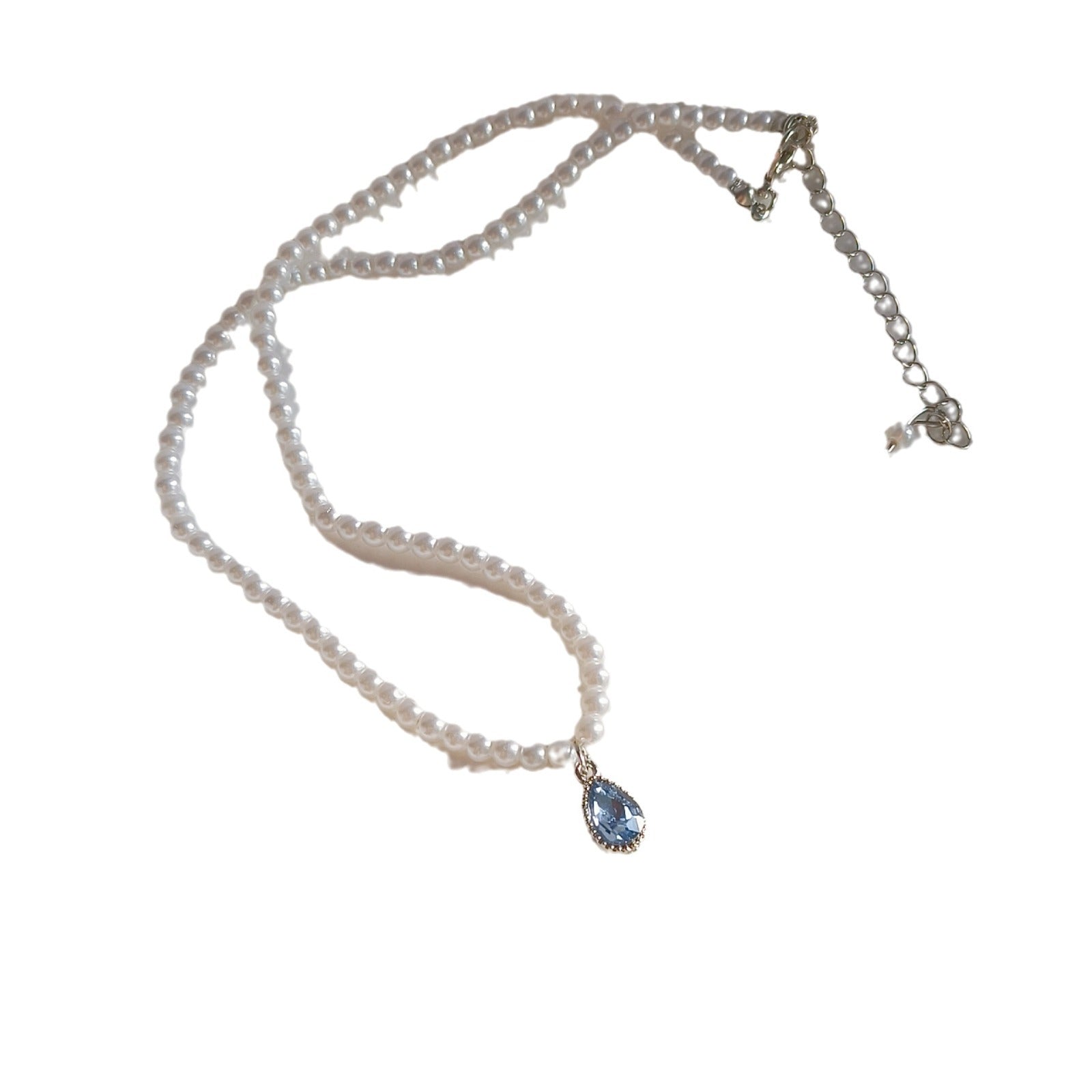blue waterdrop pearl necklace image 3