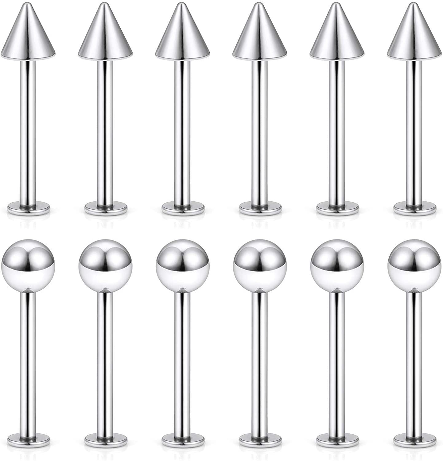 titanium lip piercing studs image 2