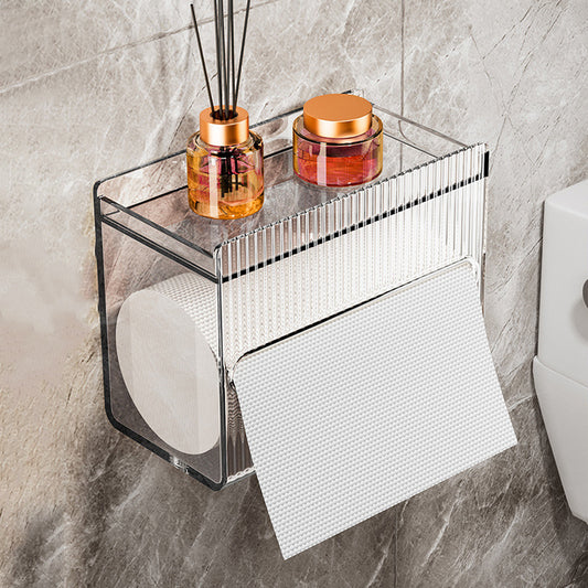 Wall-mounted tissue holder in kitchen