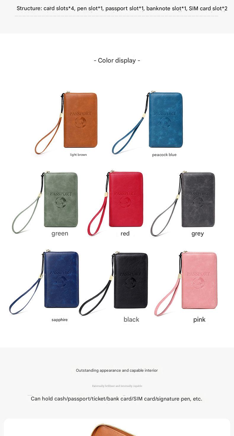 RFID passport holder peacock blue