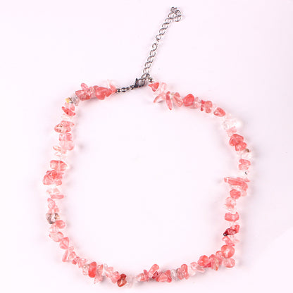 Bohemian natural stone crystal necklace image 1