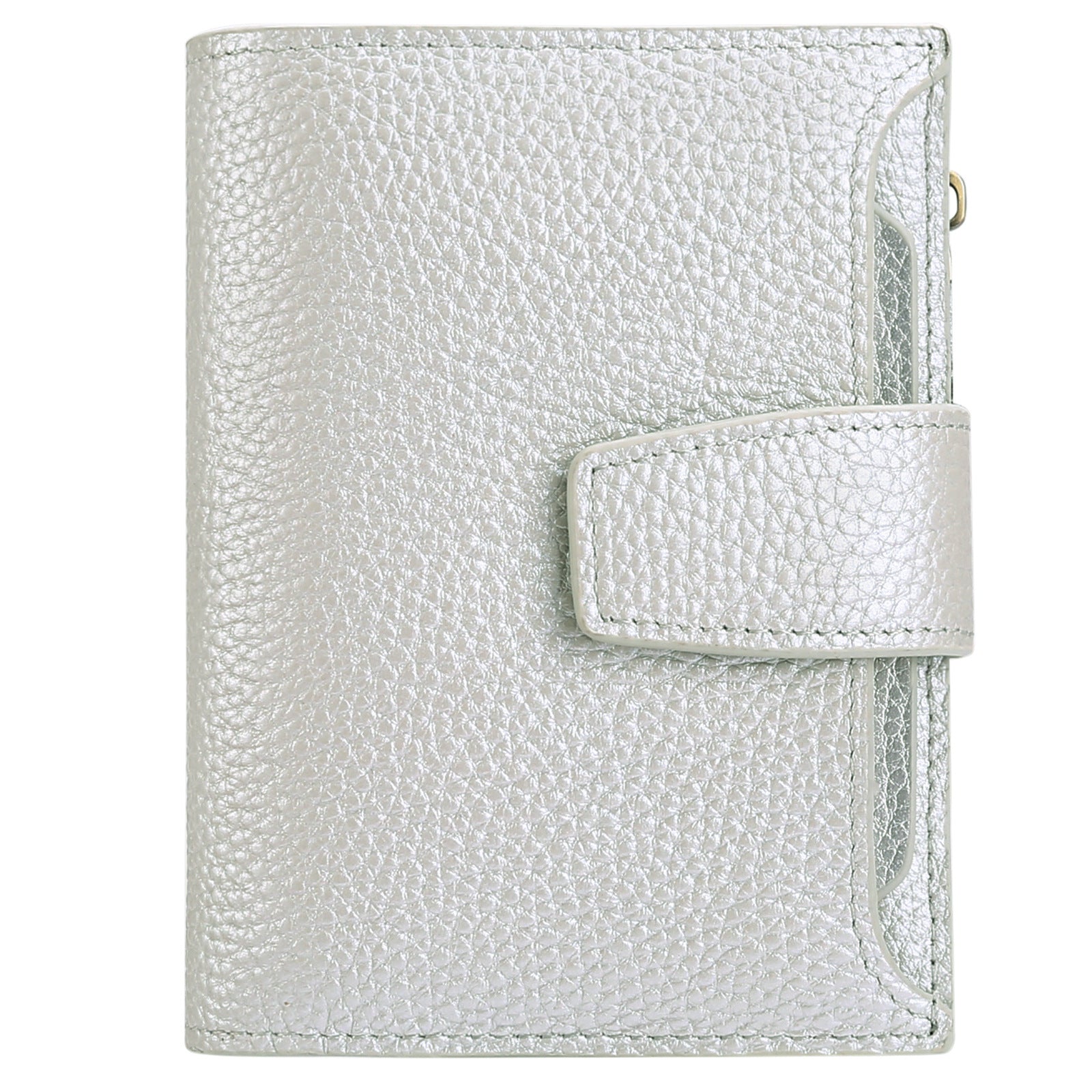 Compact women's wallet with zipper closure