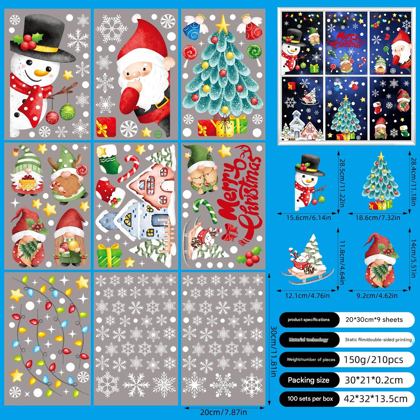 Static cling stickers enhancing festive ambiance