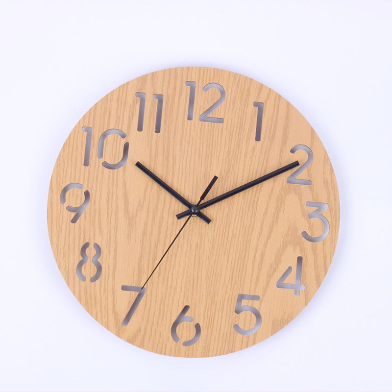 Quartz movement wooden clock stylish