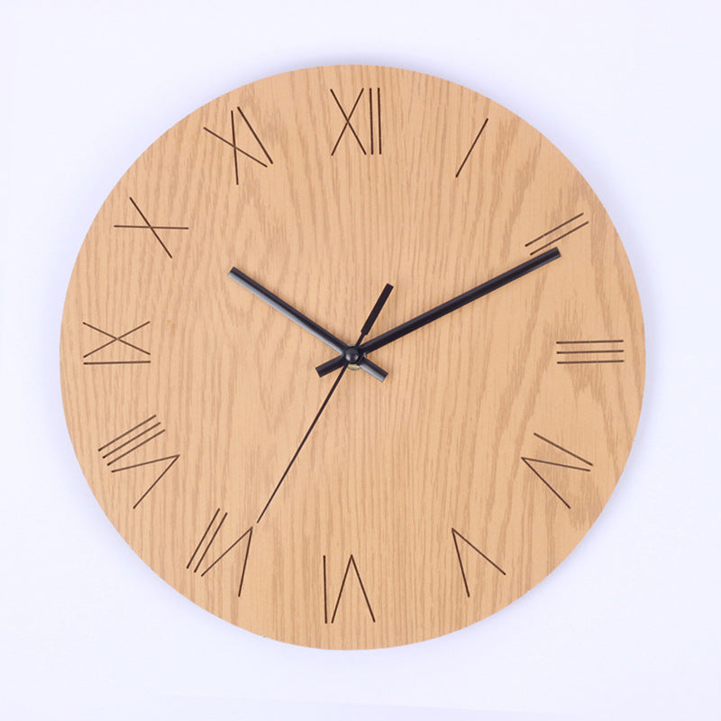 Close-up of Japanese wooden clock face
