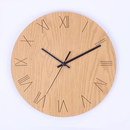 Close-up of Japanese wooden clock face
