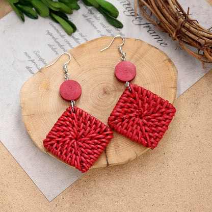 Handcrafted unique woven earrings