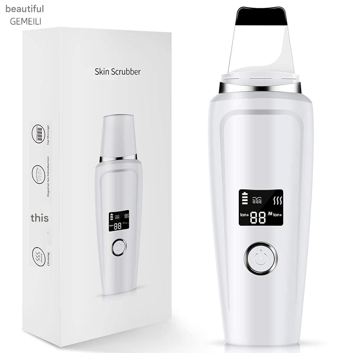 Portable skin scrubber with warranty
