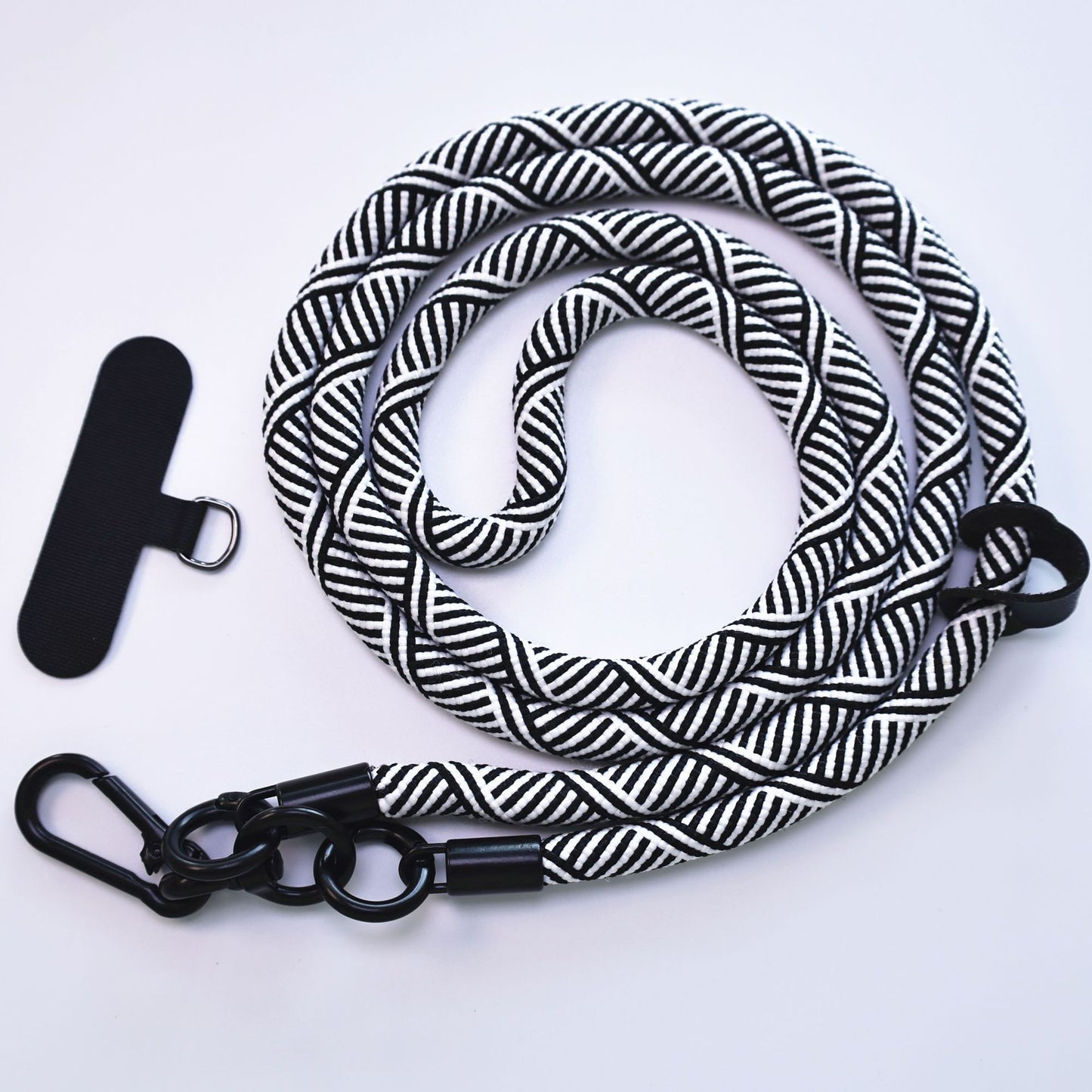 Close-up of nylon phone lanyard design
