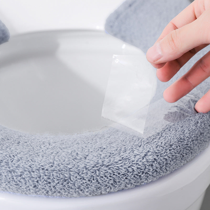 Extra thick toilet seat cover in deep gray