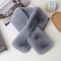 Medium Gray Double-Sided Plush Thick Scarf