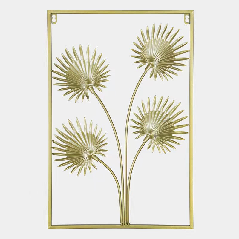 Stylish modern metal leaf wall décor for living room