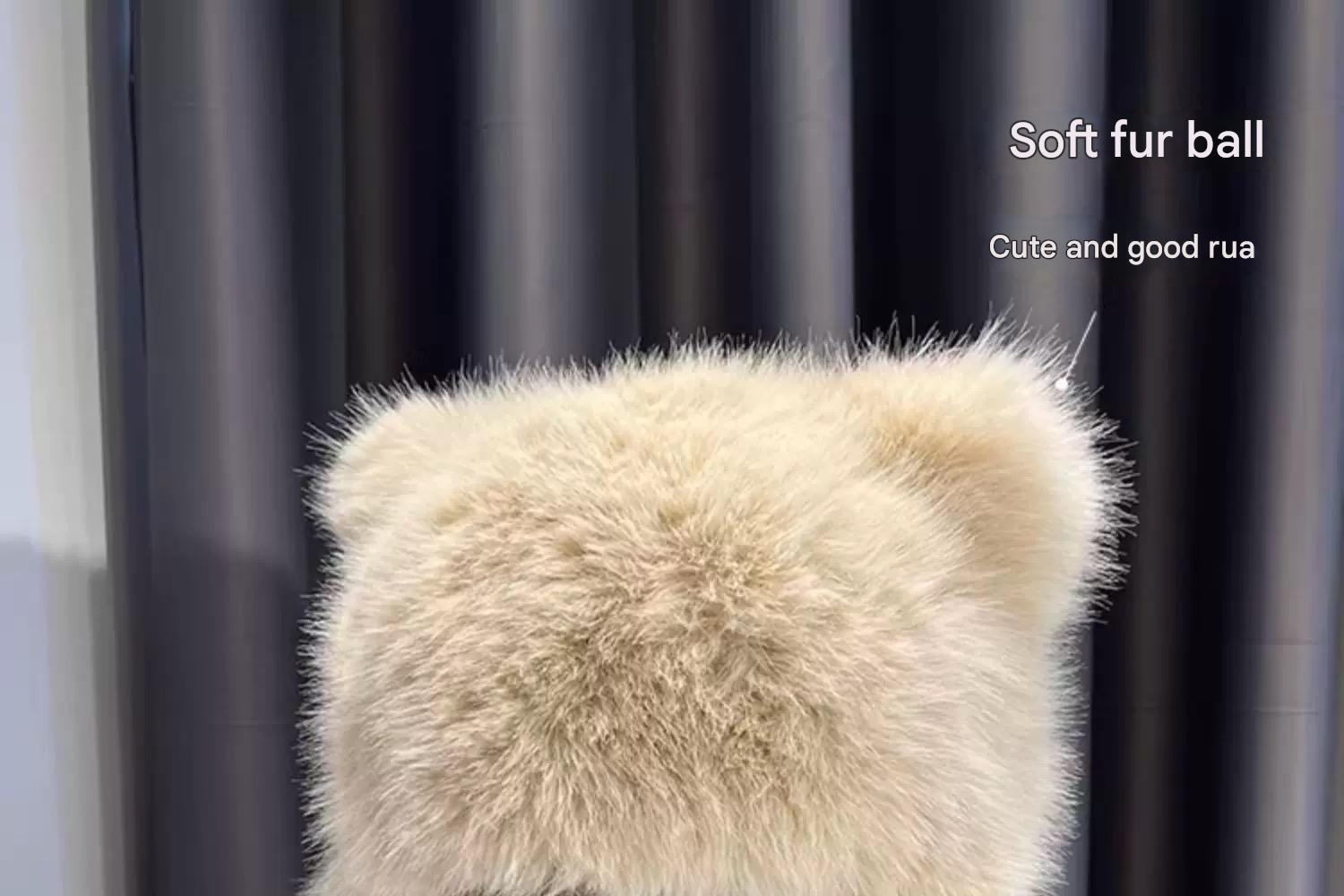 Beige winter hat with bear ears image 8
