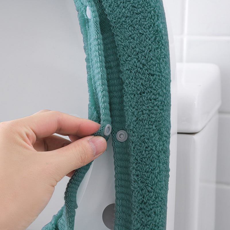 Extra thick toilet seat cover in dark green