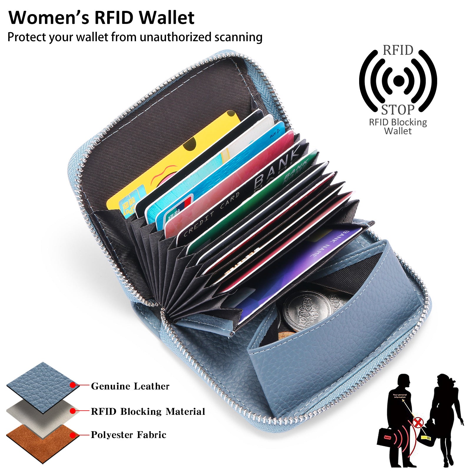 large capacity leather wallet image 4