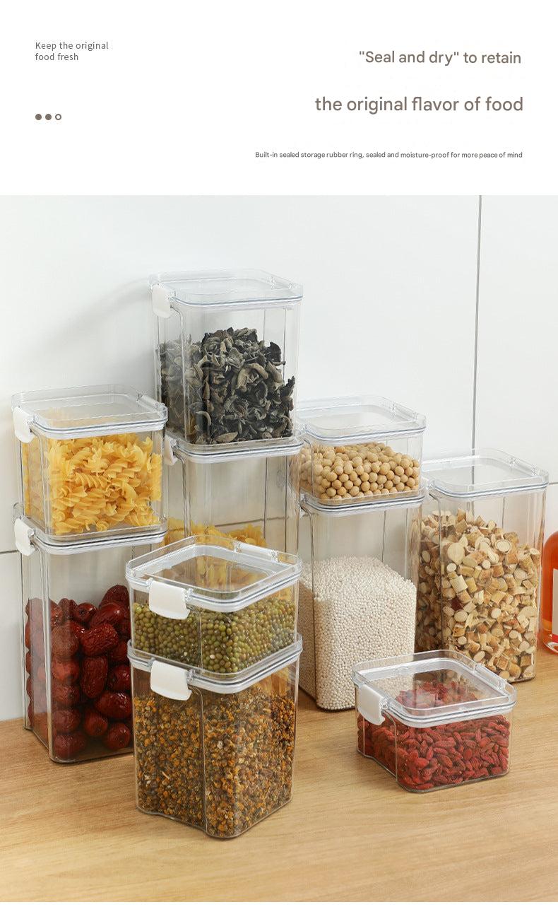 transparent food storage container for grains