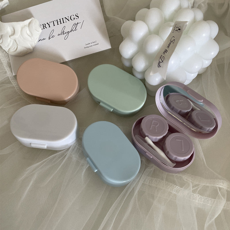Portable dual compartment contact lens holder - trendy design