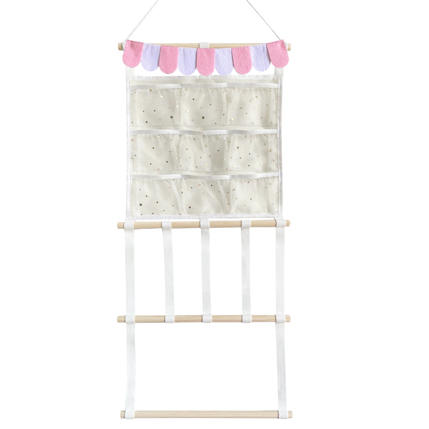 Wall-mounted headband storage