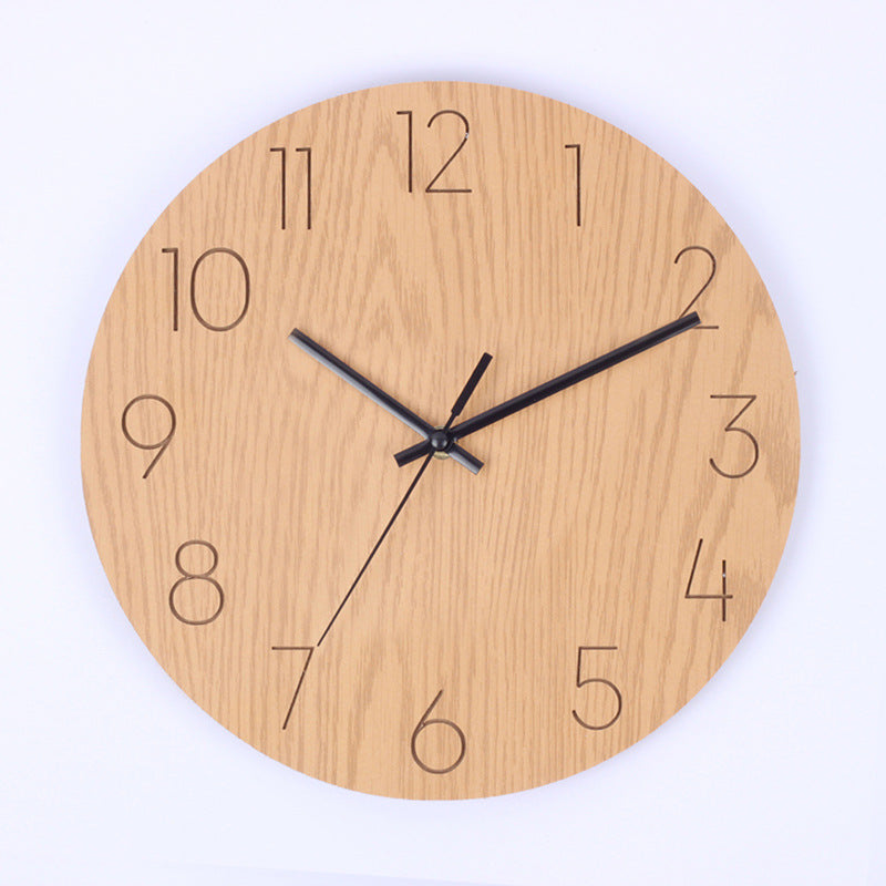 Close-up of Japanese wooden clock face